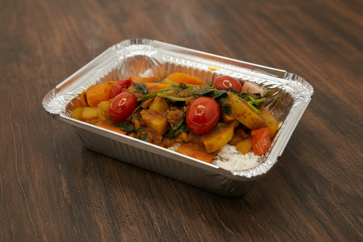 Chicken, Curry, Vegetables, Rice